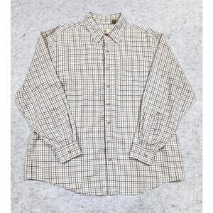 Viyella Mens Plaid Button Down Shirt 80% Cotton 20% Wool Long Sleeve XL